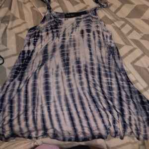 Blue and white tie dye tank top